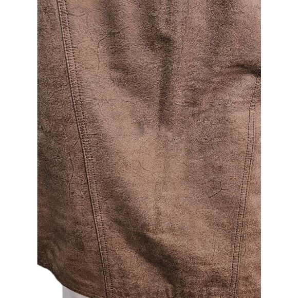 Vintage 90's Tarazzia International Leather Pencil Skirt Sz 14 - Picture 5 of 9